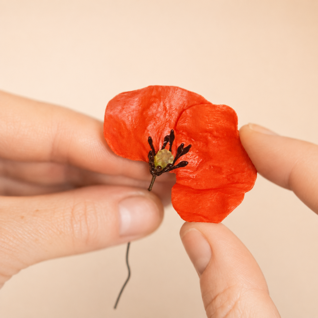 Main modelant une fleur